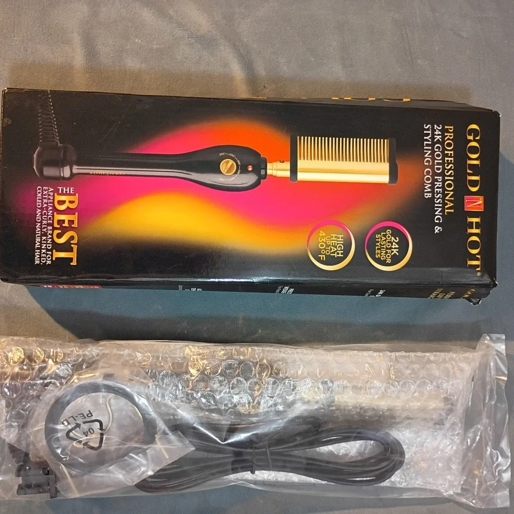 Gold N Hot Professional 24K Gold Pressing Styling Comb GH2202 High Heat 430F